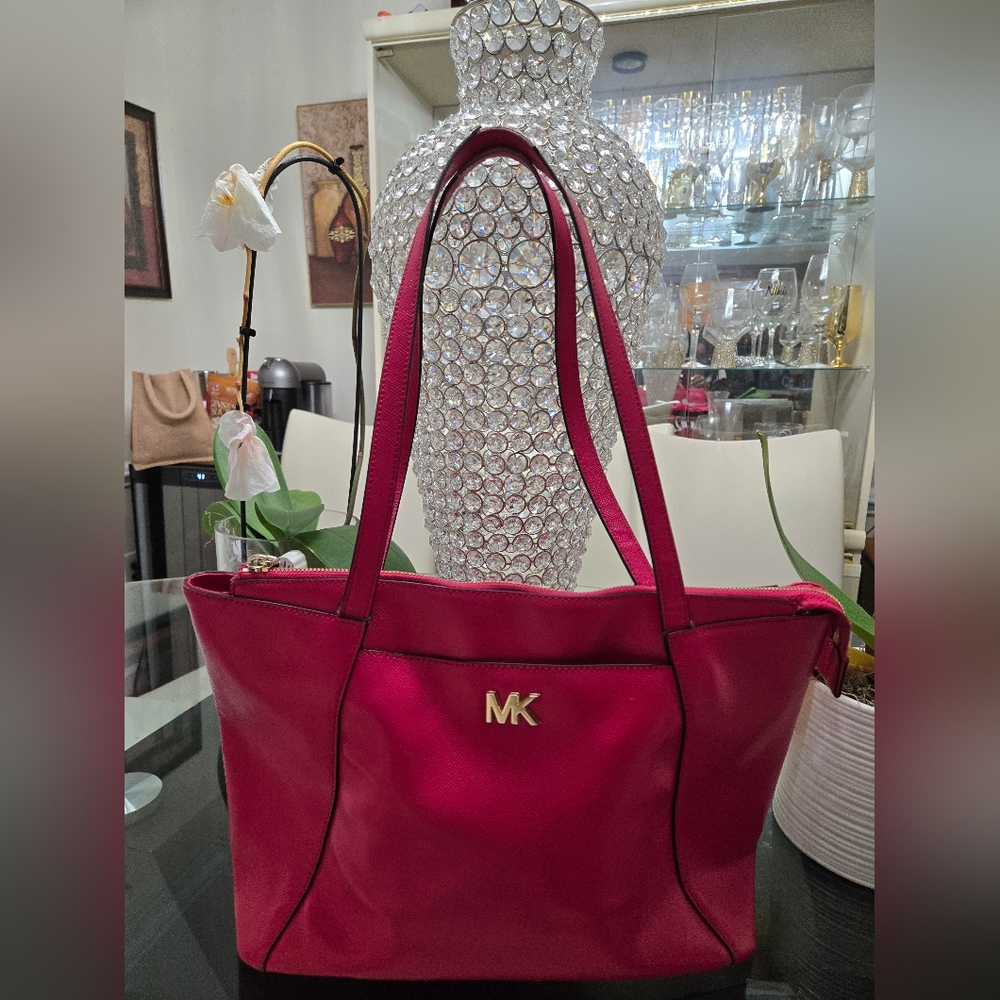Michael Kors Hot Pink Tote in Crossgrain Leather